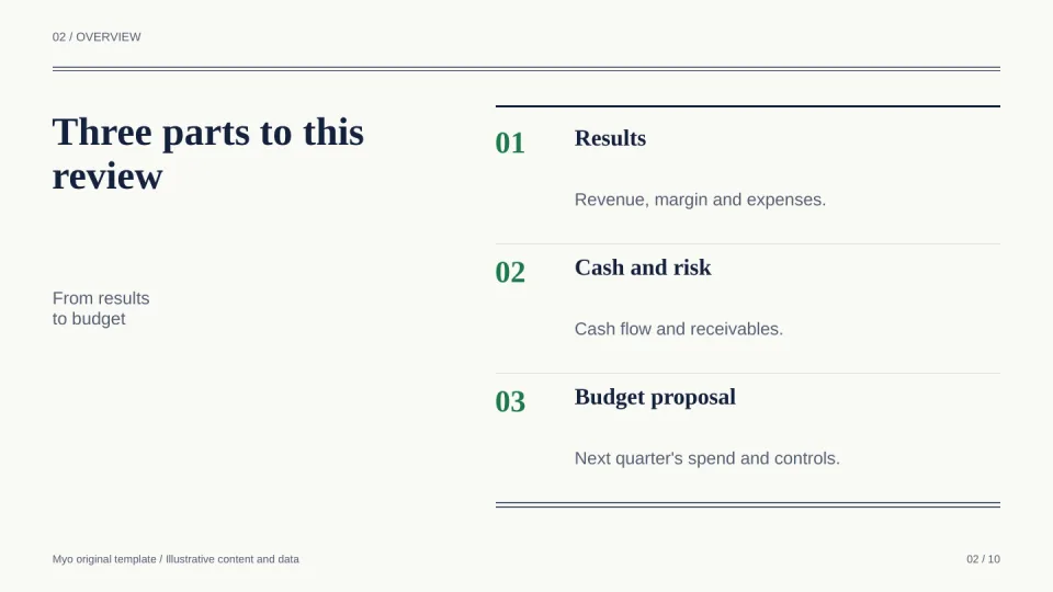 Finance Ledger — Agenda