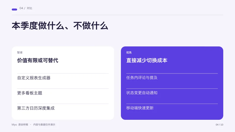 紫色产品 — 方案对比
